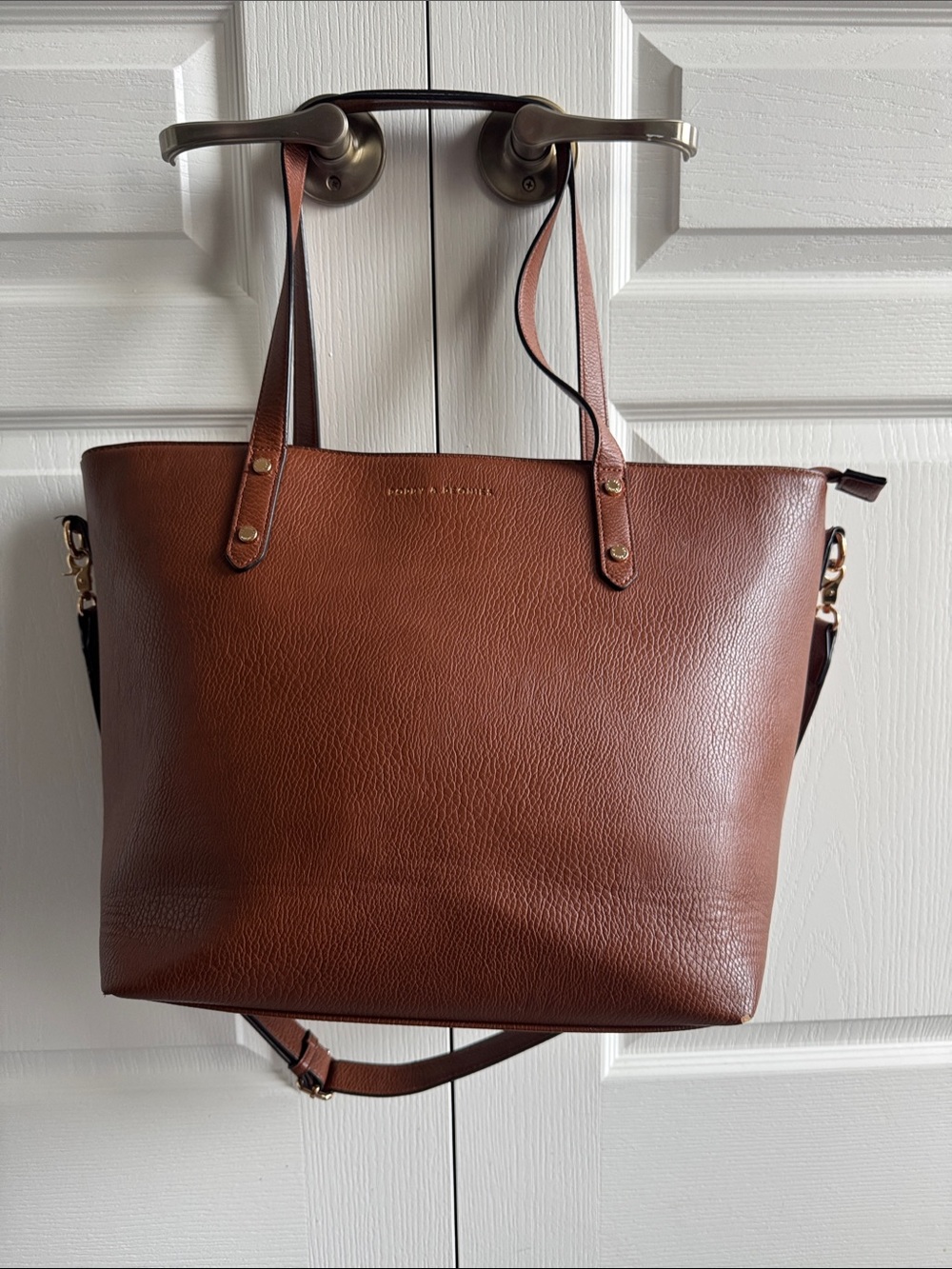 Poppy & Peonies Chestnut Brown Go Getter Vegan Leather Tote